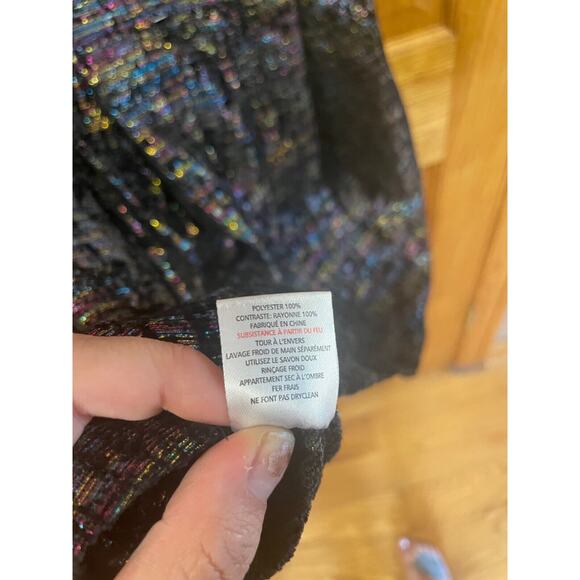 Minkpink Women's Sparkly Black Dress Med Mini Formal Cocktail Party Prom Dance - Picture 9 of 10